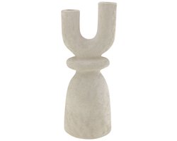Home Society - Kandelaar - Kaarsenhouder -Breeze - Keramiek -Cementlook - 29,7 cm - Moderne Woondecoratie