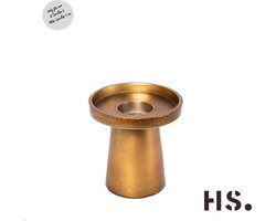 Home Society   Kandelaar XL kaars of stompkaars   Metaal   Goud   10,5cm hoog