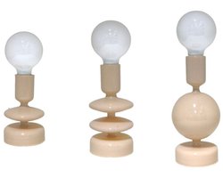 Home Society Set van 3 Tafellampjes Eva Taupe