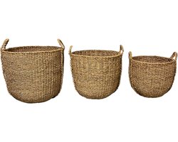 Home Society - Set/3 - Manden - Baskets - Opbergers - Moa - Seagrass
