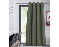 Home Style Bruno Kant-en-Klaar Gordijn Groen | 135x260 cm | Verduisterend | Met Ringen | 100% Polyester 320 g/m² | Per Stuk