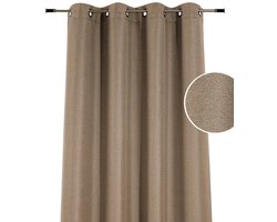 Home Style Bruno Kant-en-Klaar Gordijn Taupe – 135x260 cm – Verduisterend – Met Ringen voor Roede – 100% Polyester 320 g/m² – Per Stuk