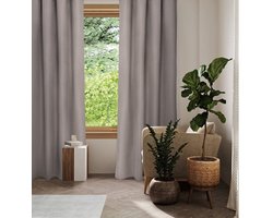 Home Style Gregor Kant-en-Klaar Gordijn Beige | 140x250 cm | Thermisch & Lichtdoorlatend | Met Haakjes | 100% Polyester 210 g/m² | Per Stuk
