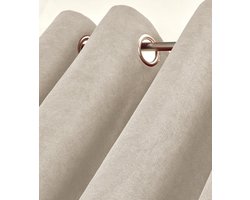 Home Style Kant en Klaar Gordijn – Verduisterend & Thermisch – Met Ringen – 140x260 cm – Beige