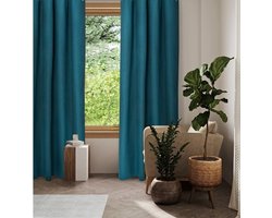 Home Style Thermisch Gordijn – Lichtdoorlatend – Met Haakjes – 140x250 cm – Petrol