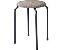 Home & Styling Bijzet krukje Tweed melange - metaal/stof - D40 x H48 cm - Meubels - Zitten