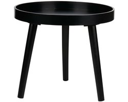 Home & Styling Bijzettafel - salontafel - plant verhoger - zwart - hout - rond - 40 x 36 cm