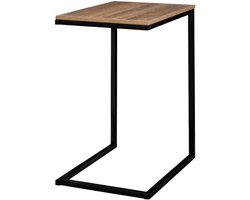Home & Styling Bijzettafeltje Arizona - hout/metaal - lichtbruin/zwart - 45 x 35 x H65.5 cm - koffie tafel - bank tafel