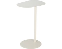 Home & Styling Bijzettafeltje Bolzano - wit - D35 x B25 x H53 cm - metaal - plantenpot verhoger - koffie en lampjes tafel