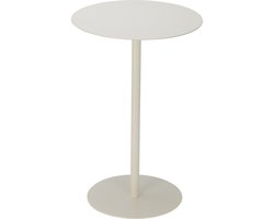 Home & Styling Bijzettafeltje Lugano - wit - D35x H53 cm - metaal - plantenpot verhoger - koffie en lampjes tafel