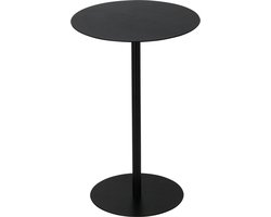 Home & Styling Bijzettafeltje Lugano - zwart - D35x H53 cm - metaal - plantenpot verhoger - koffie en lampjes tafel