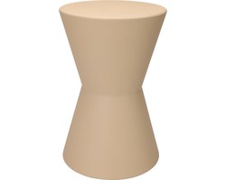 Home & Styling Bijzettafeltje Symetric - beige - D29x H45 cm - Zink - plantenpot verhoger - koffie en lampen tafel