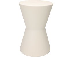 Home & Styling Bijzettafeltje Symetric - wit - D29x H45 cm - Zink - plantenpot verhoger - koffie en lampen tafel