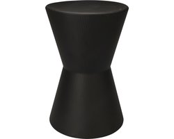 Home & Styling Bijzettafeltje Symetric - zwart - D29x H45 cm - Zink - plantenpot verhoger - koffie en lampen tafel