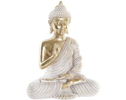 Home & Styling Boeddha beeld - goud - binnen - hars - 16 x 9 x 20 cm - decoratie beeld