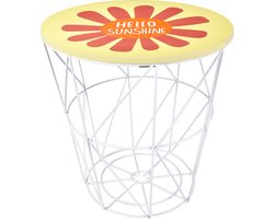 Home Styling Collection - Kindertafel met opbergruimte, Ø 30 cm - geel