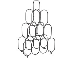 Home Styling Collection - Metalen Wijnrek - 9 Flessen - Zwart - Decoratief