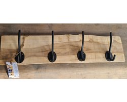 Home Styling Collection - Wandkapstok - Hout - 49,5 cm - 4 dubbele haken