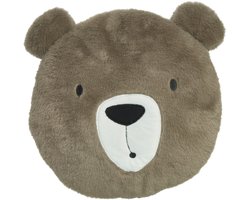 Home & Styling Dieren sierkussen - kinderkamer - beer - bruin - 30 cm - polyester - cadeau