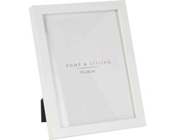 Home & Styling Fotolijstje - wit - kunststof - voor foto van 15x20cm