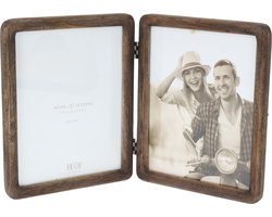 Home & Styling Fotolijstjes voor een dubbele foto - mango hout - foto frame - 2x 17,5 x 22 cm - staand