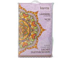 Home & Styling Geurzakjes Lavendel geur - set 3x stuks - met ophanghaak - geurkaartjes/luchtverfrisser - kasthangers