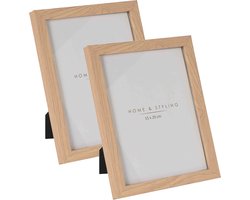 Home & Styling Houten fotolijsten - 2 st - geschikt voor een foto van 15 x 20 cm