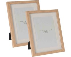 Home & Styling Houten fotolijsten - 2 st - geschikt voor een foto van 15 x 20 cm
