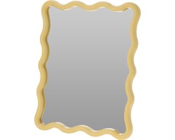 Home & Styling kinder wandspiegel - Princess - 30 x 38 cm - kunststof/glas - geel rand- kinderkamer