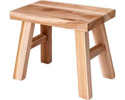 Home & Styling Krukje - teak hout - 31 x 19 x 25 cm - opstapje - krukje hout - planten krukje - voetenbankje