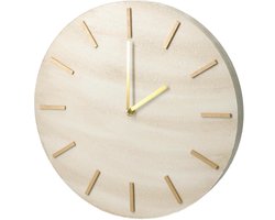 Home & Styling Marble Wandklok - D30 cm - wit/goud - mdf - moderne marmer look - muurklok