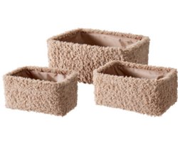Home & Styling Opbergmanden Teddy - Set van 3 stuks - Bruin