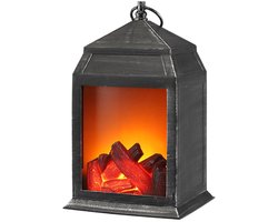 Home & Styling Sfeerhaard - lantaarn - met LED verlichting - 16 x 14 x 26 cm - LED openhaarden