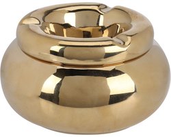Home & Styling Storm Asbak Marbella - Kunststeen - D11 x H6 cm - metallic goud - voor binnen/balkon