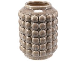 Home & Styling Vaas Bubbels - keramiek - beige - D15 x H20 cm - Moderne woonstijl bloemenvaas