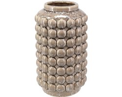 Home & Styling Vaas Bubbels - keramiek - beige - D15 x H27 cm - Moderne woonstijl bloemenvaas