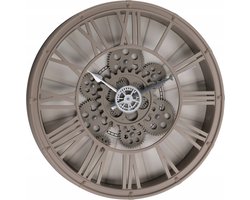 Home & Styling Wandklok / muur klok Vienna - Vintage Metal - Dia 39 cm - metaal/glas - beige - Luxe klokken