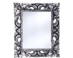 Home & Styling Wandspiegel Baroque - zilver - mdf frame - brede lijst - 50 x 60 cm - Gang - Toilet - Kamer