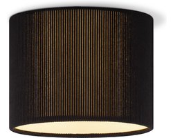 Home Sweet Home - Corduroy Plafondlamp - Cilinder - Black - Scandinavische stijl - ø22 x 17 cm - E27 Fitting - Geschikt voor Woonkamers en slaapkamers