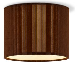 Home Sweet Home - Corduroy Plafondlamp - Cilinder - Brown - Scandinavische stijl - ø22 x 17 cm - E27 Fitting - Geschikt voor Woonkamers en slaapkamers