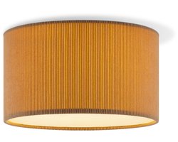 Home Sweet Home - Corduroy Plafondlamp - Cilinder - Brown - Scandinavische stijl - ø30 x 17 cm - E27 Fitting - Geschikt voor Woonkamers en
