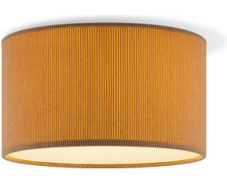 Home Sweet Home - Corduroy Plafondlamp - Cilinder - Karamel - Scandinavische stijl - ø30 x 17 cm - E27 Fitting - Geschikt voor Woonkamers en