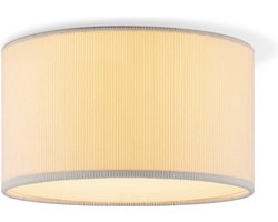 Home Sweet Home - Corduroy Plafondlamp - Cilinder - Wit - Scandinavische stijl - ø30 x 17 cm - E27 Fitting - Geschikt voor Woonkamers en slaapkamers