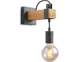 Home Sweet Home Denton - Wandlamp van bamboe en metaal - E27
