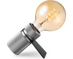 Home Sweet Home - Design tafellamp Matrix - Zilver - 11/10.2/5.3cm - bedlampje - geschikt voor E27 LED lichtbron - gemaakt van Metaal
