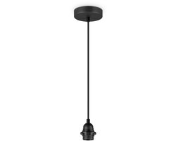 Home Sweet Home - Fabric Hanglamp - 10/10/230 cm - inclusief de zwarte hanger en stoffen snoer - Met E27 lamphouder - Voor Lampenkap met doorsnede