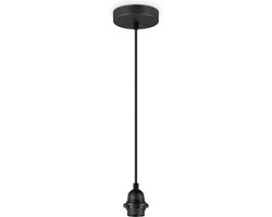 Home Sweet Home - Fabric Hanglamp - 10/10/230 cm - inclusief de zwarte hanger en stoffen snoer - Met E27 lamphouder - Voor Lampenkap met doorsnede max.55cm - Voor Slaapkamers en Woonkamers