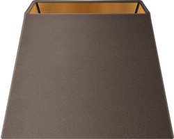 Home Sweet Home - Fluweel - Velvet Lampenkap - Rectangle - Grey + goud - Luxe stijl - 20 x 20 x 14 cm - E27 fitting - voor tafellampen - voor woonkamer en eetkamer