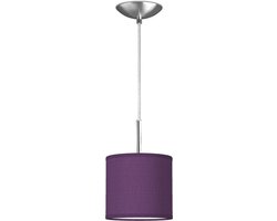 Home Sweet Home hanglamp Bling - verlichtingspendel Tube Deluxe inclusief lampenkap - lampenkap 16/16/15cm - pendel lengte 100 cm - geschikt voor E27 LED lamp - paars