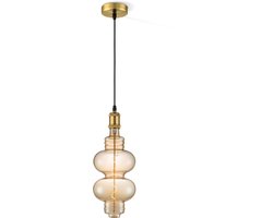 Home Sweet Home hanglamp brons vintage Diabolo - hanglamp inclusief LED lamp G180 enkele spiraal - dimbaar - pendel lengte 100 cm - inclusief E27 LED lamp - amber